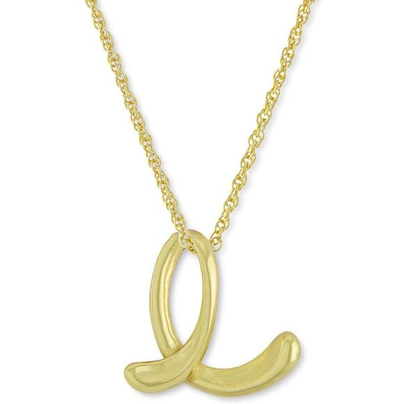 18K Gold Vermeil 'E' Initial Pendant Necklace Chic Dainty Trendy Fashion Stylish - Picture 1 of 4